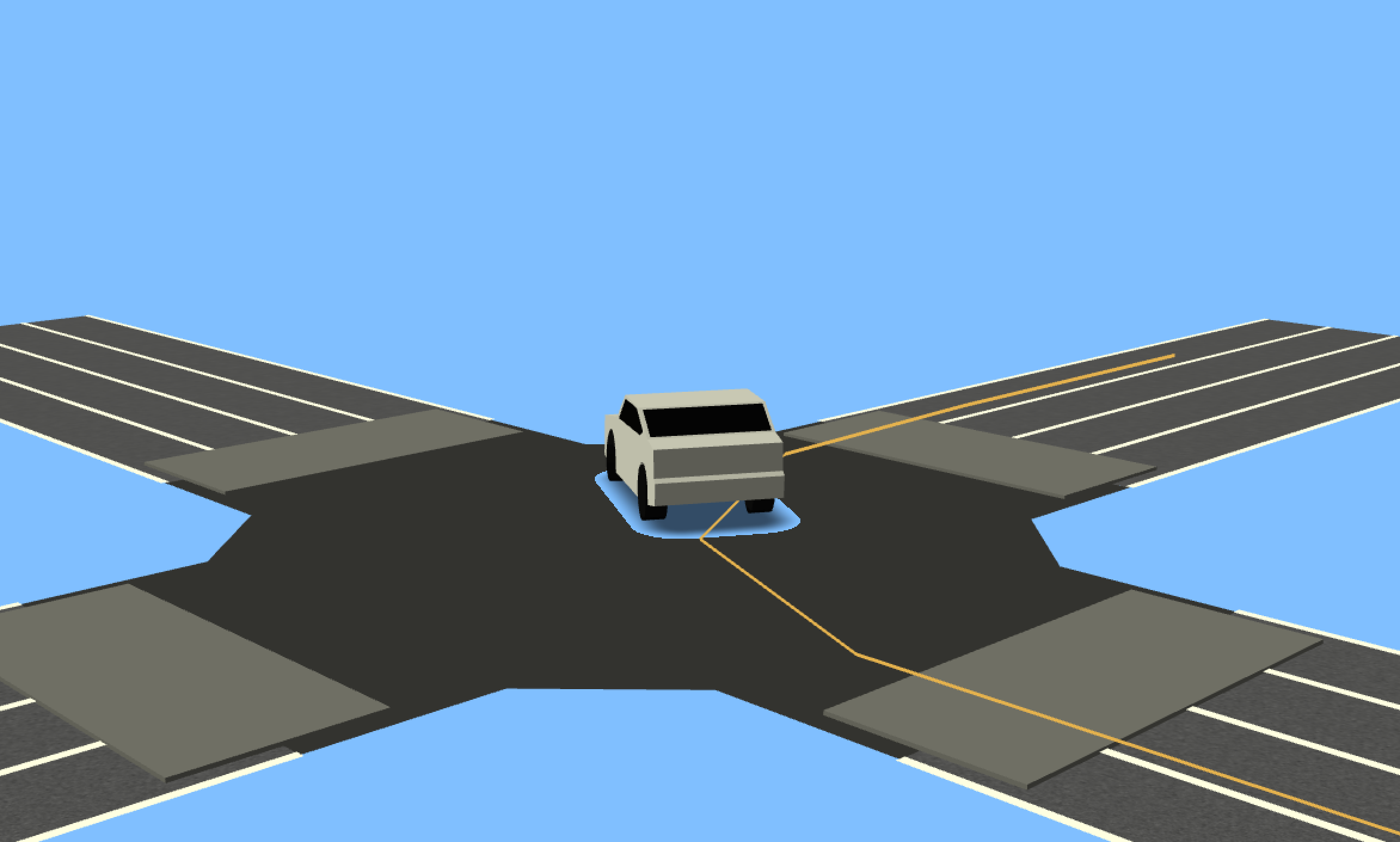 A drawtonomy scene played back in esmini after export
